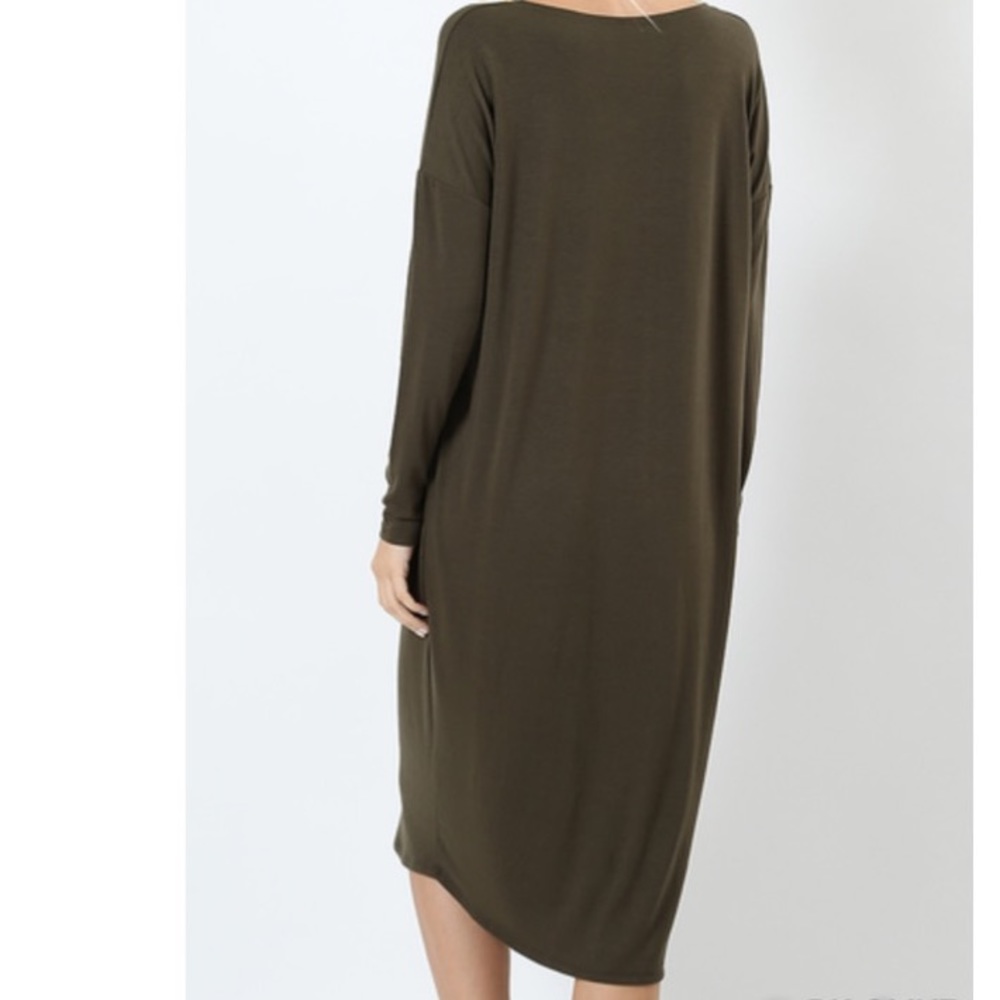 TSHIRT DRESS WITH POCKETS IN BURGUNDY - Picture 5 of 5