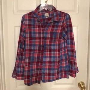 GAP plaid fitted boyfriend shirt