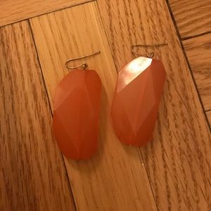 Coral and gold hanging earrings