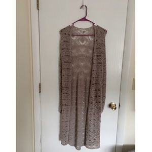 Taupe Maxi Cardi | AEO
