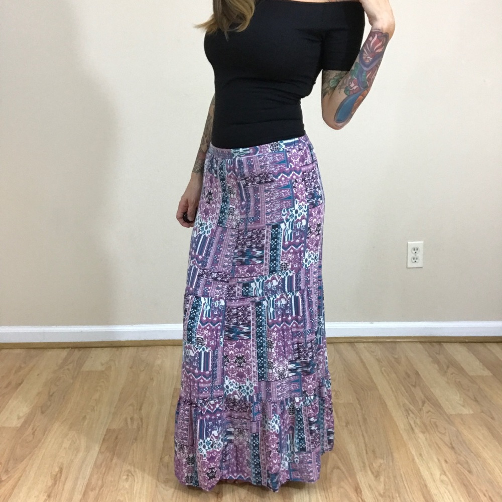 Purple Paisley Maxi Skirt