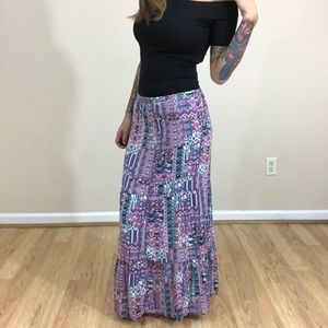 Purple Paisley Maxi Skirt
