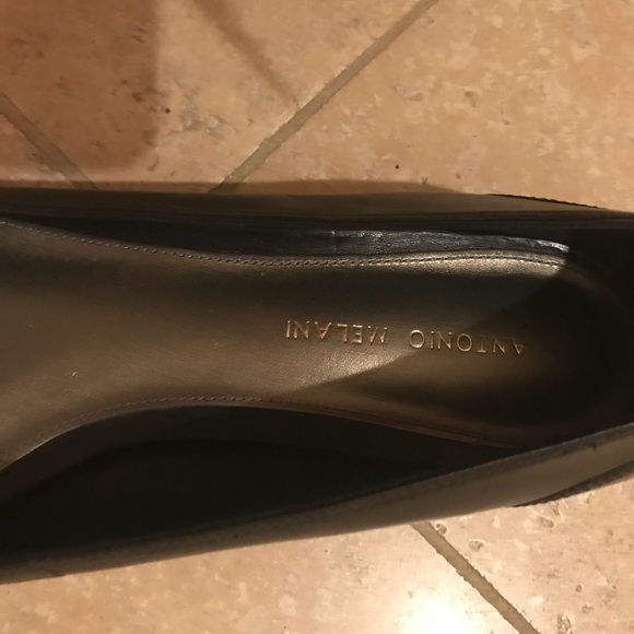 Antonio Melani Black Open Toe Flats - Picture 2 of 5