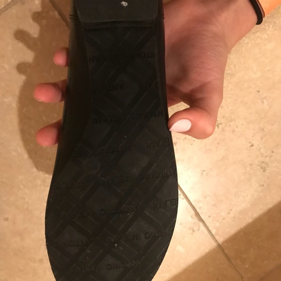 Antonio Melani Black Open Toe Flats - Picture 3 of 5