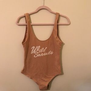 SALE!! LA HEARTS Wild Sunsets Peachy Nude Bodysuit