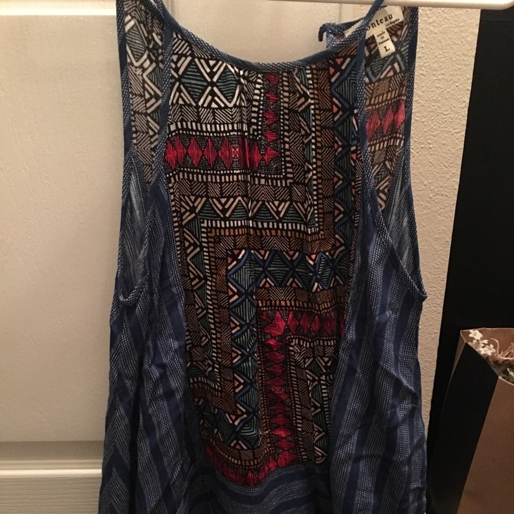 Colorful print flowy tank top