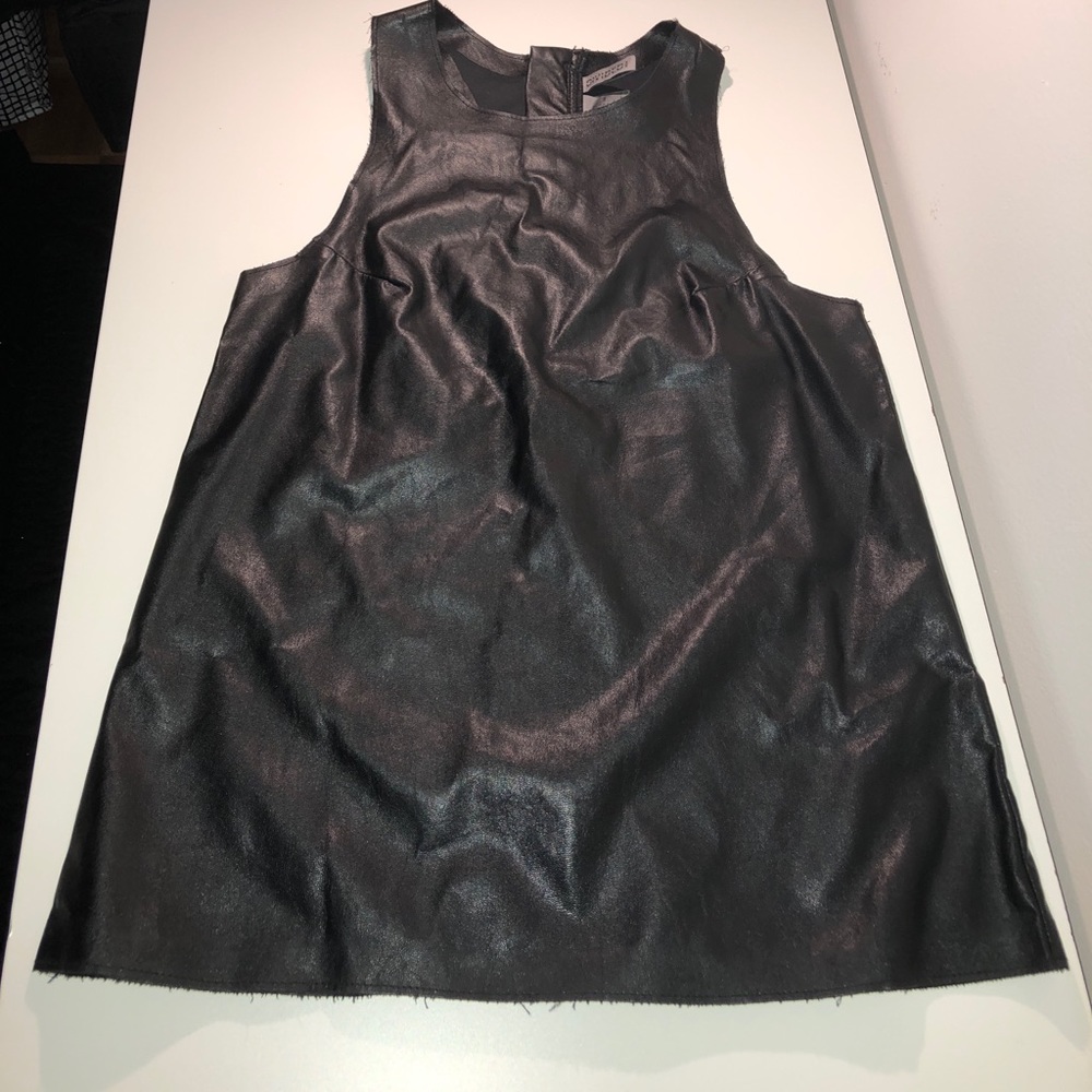 Black leather tank top