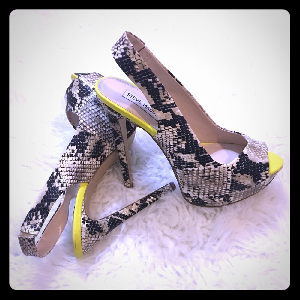 Steve Madden Adin Natural Snake Platform Sz 8.5