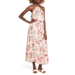 Lush Pink Floral Maxi Dress XS