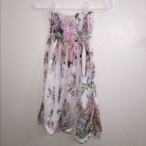 Floral Strapless Summer Dress