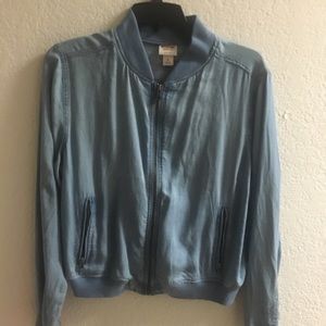 Large jean bomber jacket