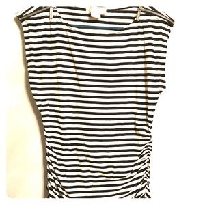 Michael Kors striped knit top with zipper detail