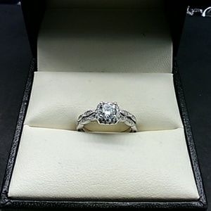 1.25 AAA Diamond Solid 925 Sterling Engagement Set 1.25 AAA Diamond Solid 925 Sterling Engagement Set
