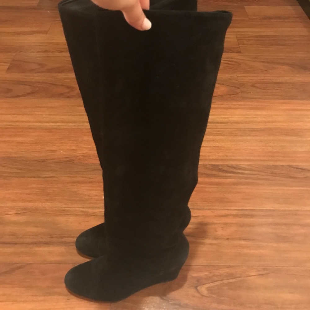 Black suede Stuart Weitzman boots