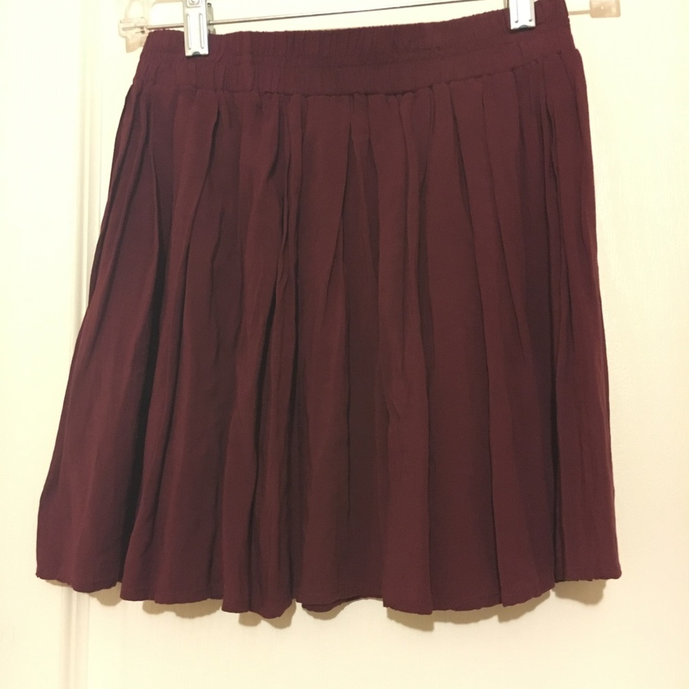 burgundy skirt