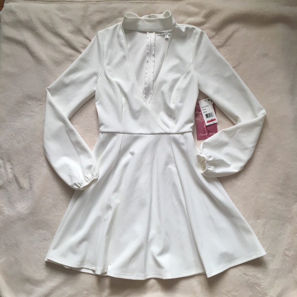 NWT S White choker dress