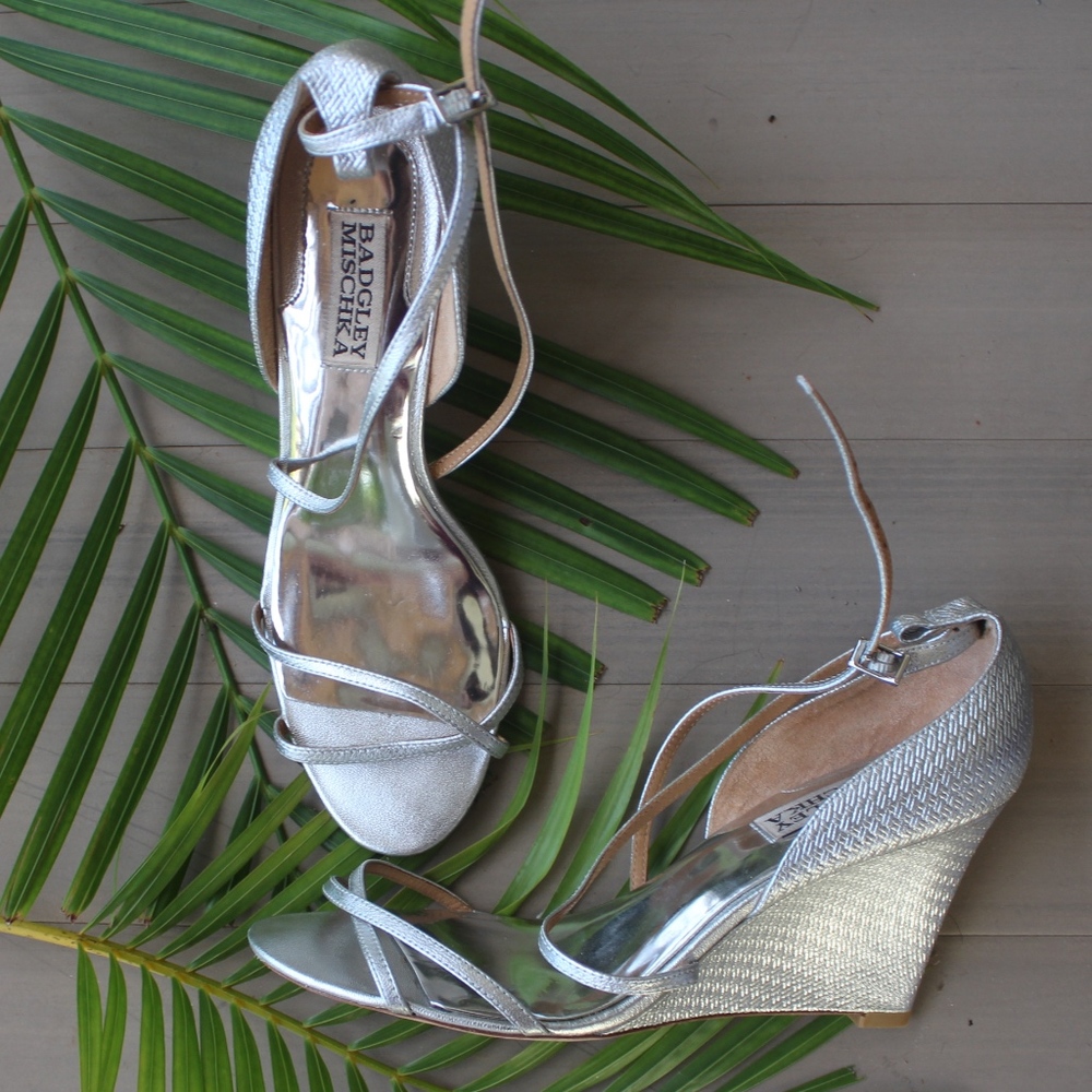 🔥Badgley Mischka Melaney II Silver Wedge