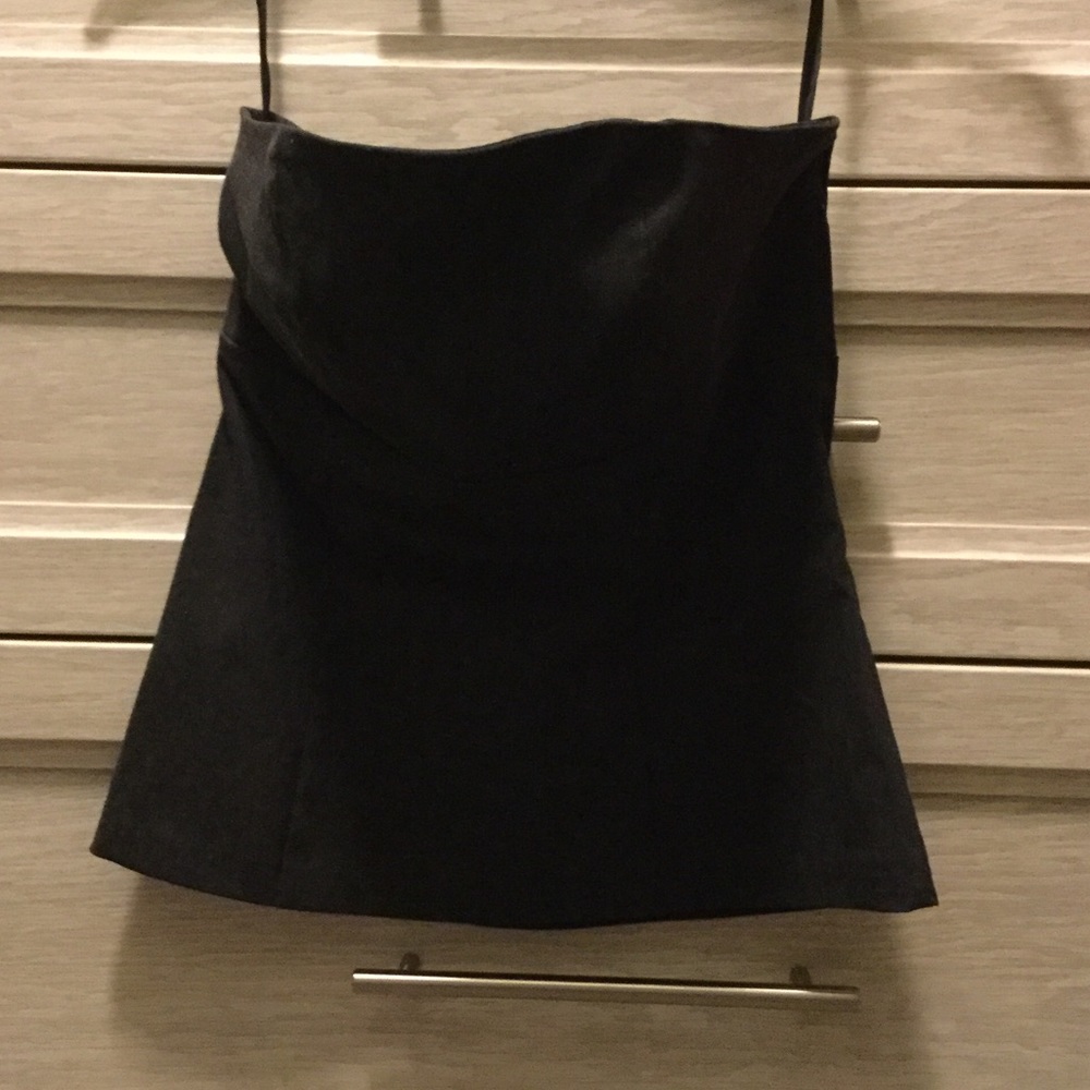 Melanie Apple dark gray strapless top