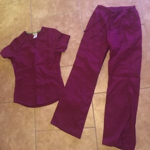 Maroon scrubs