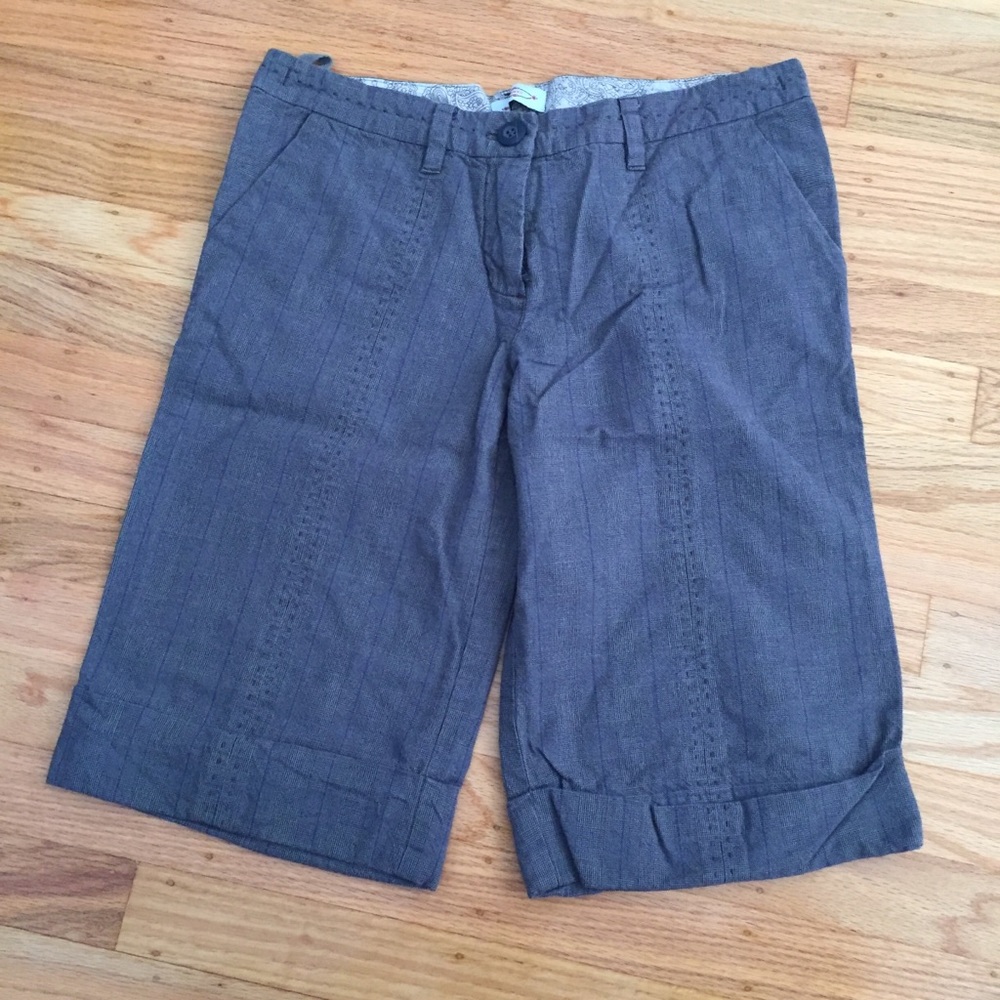 Anthropologie Sitwell Grey Plaid Long Shorts