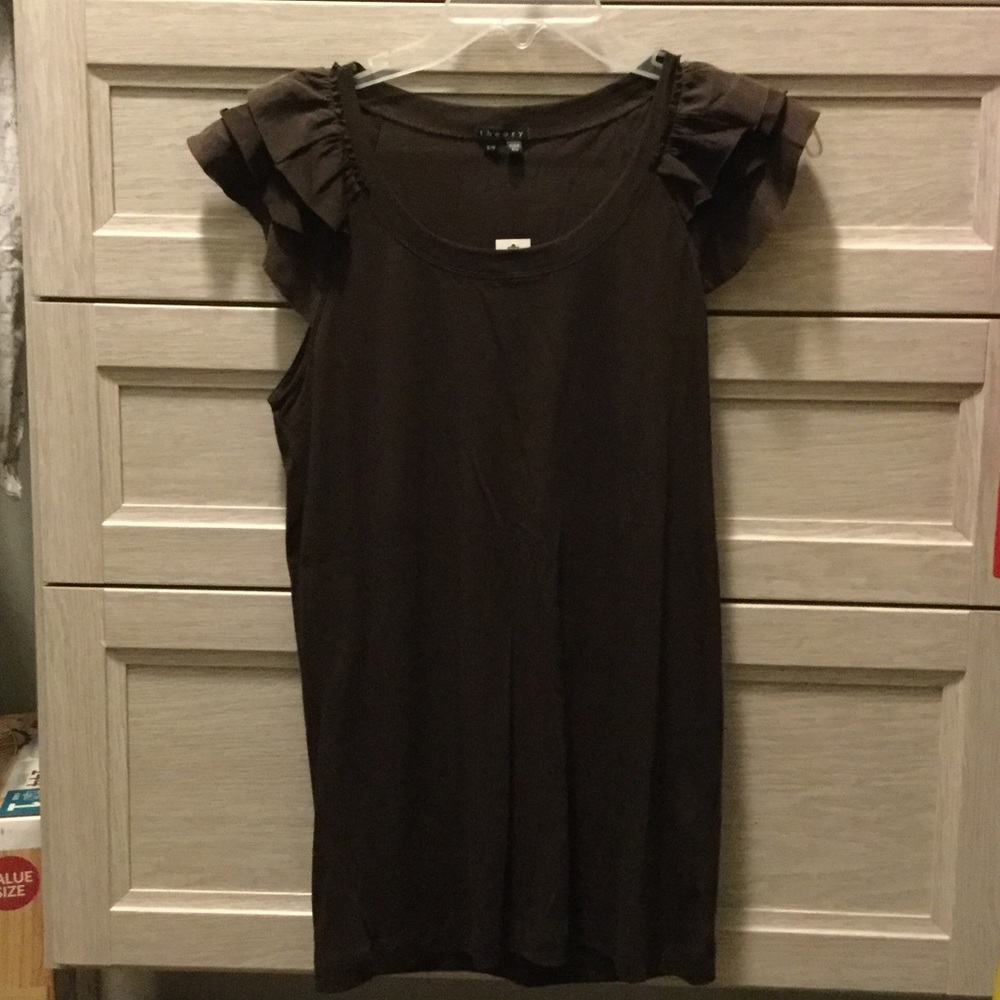 Theory chocolate brown top