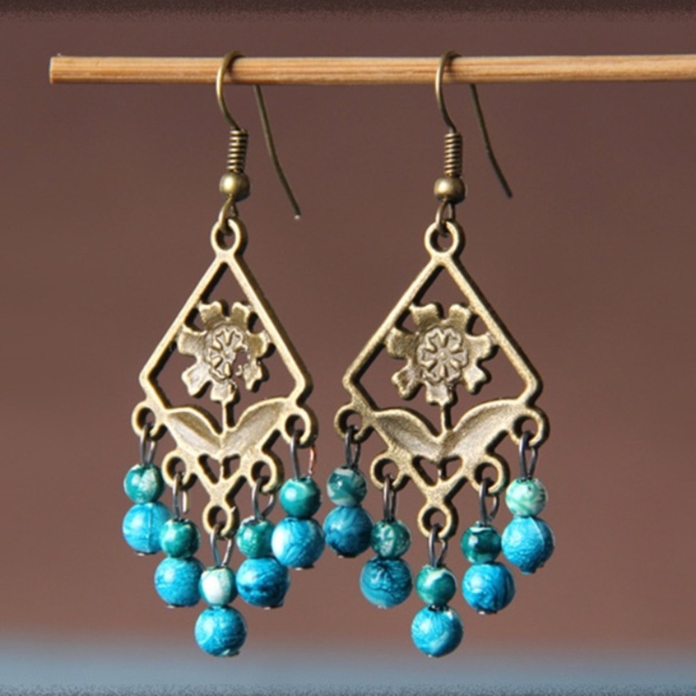 🆕 Boho earrings in turquoise