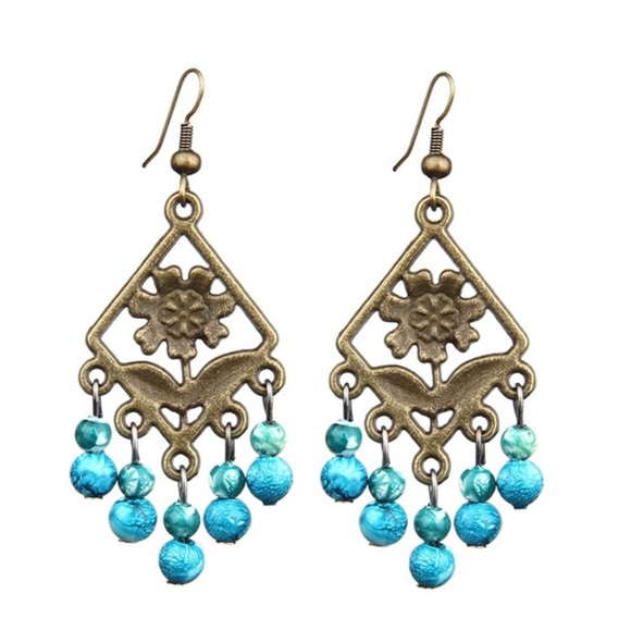 🆕 Boho earrings in turquoise - Picture 2 of 2