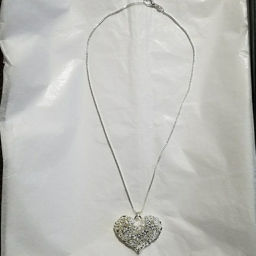 Sterling silver heart necklace