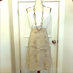 Faux Vanilla Pencil Leather Skirt