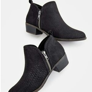 NWT Black Sued Booties NWT Black Sued Booties