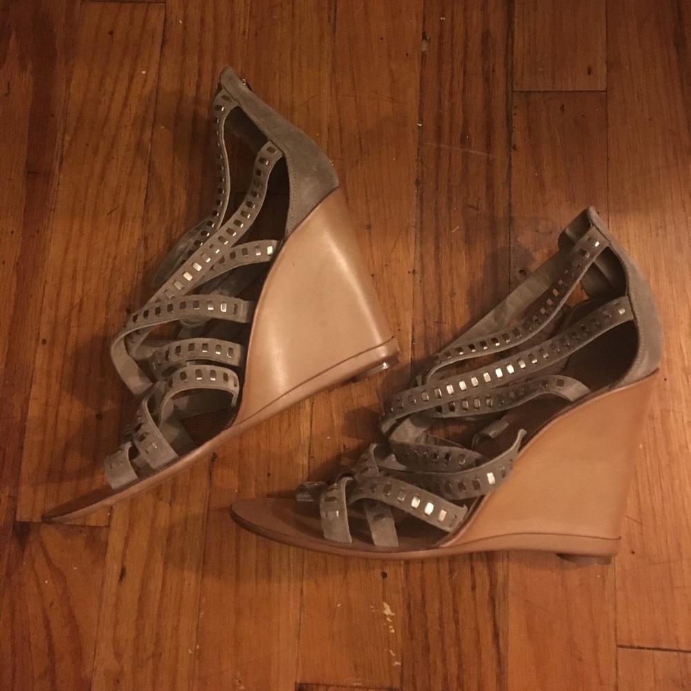 Sigerson Morrison suede wedge heel sandals
