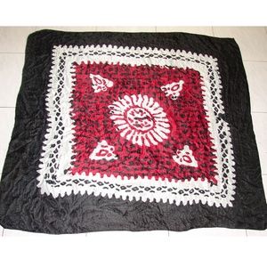 Hand Dyed Hand Woven Silk Scarf Central Asia