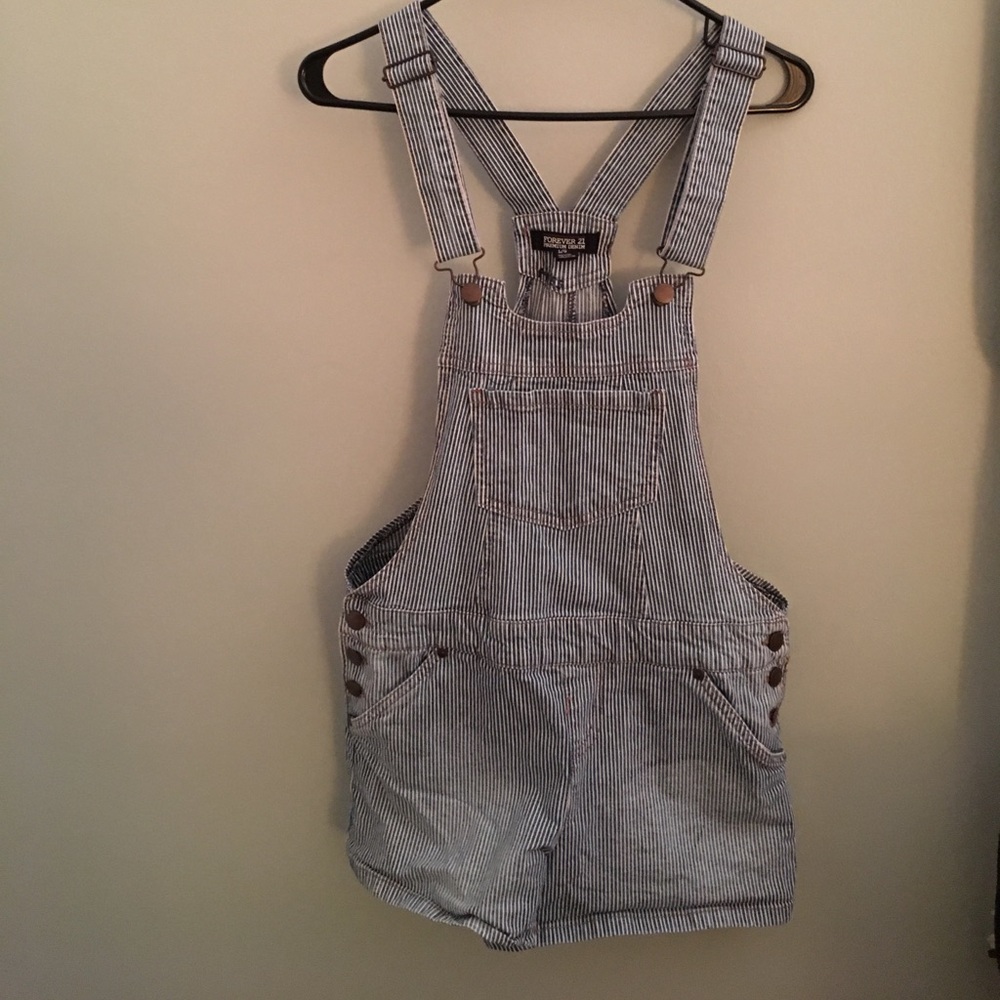 Striped overalls