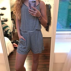 Black & White Striped Romper
