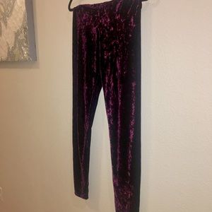 purple crushed velvet leggings
