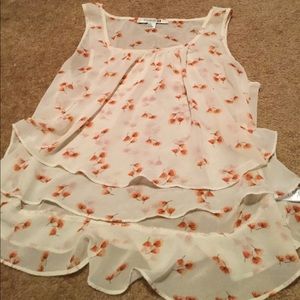 Cream colored floral tank top