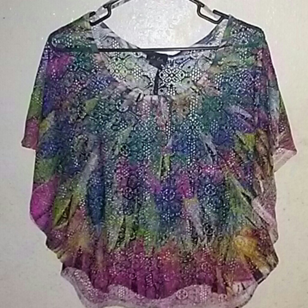 Dots See Through Lay Over Multi Color