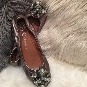 Jeffrey Campbell silver flats - ballerinas