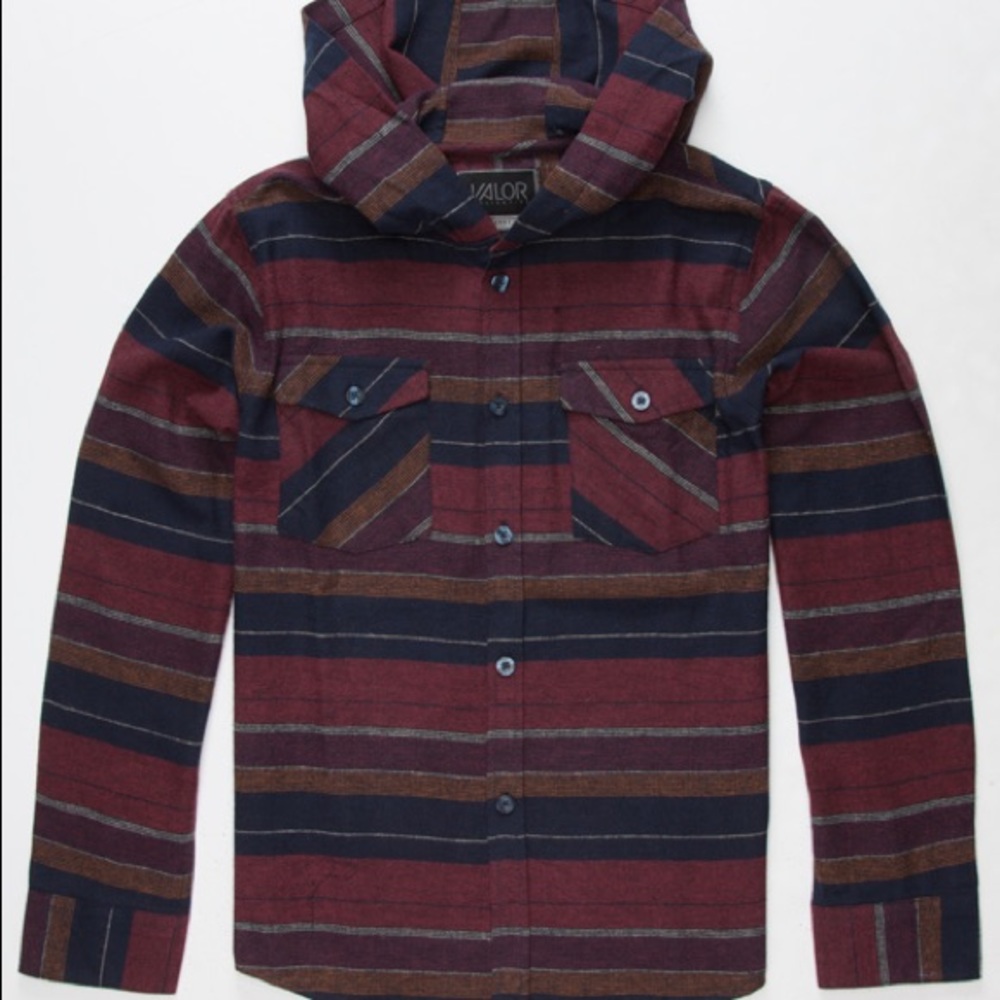 VALOR Cabo Nights Boys Hooded Flannel Shirt