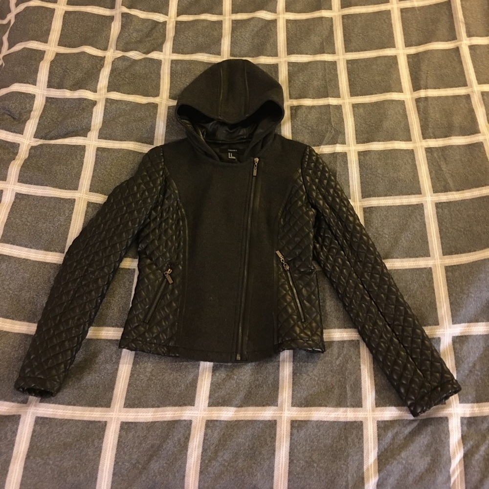 Forever 21 Tweed and faux leather mixed jacket