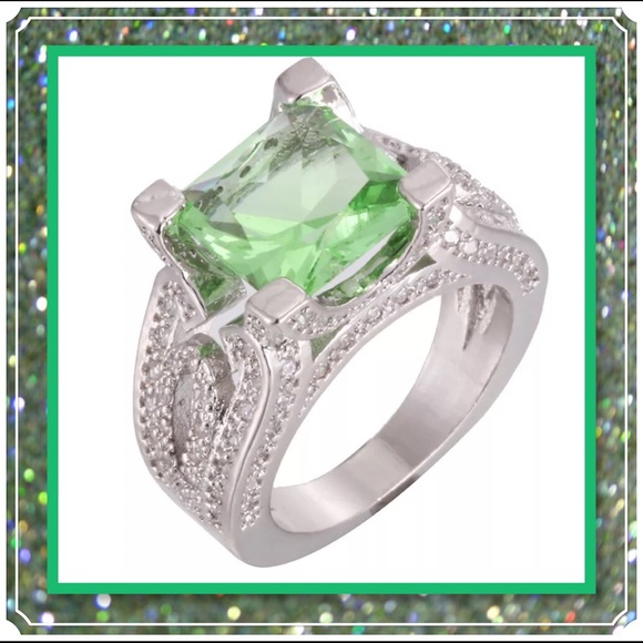 RESTOCK NEW SZS🆕 925 Peridot & White Topaz Ring - Picture 4 of 5