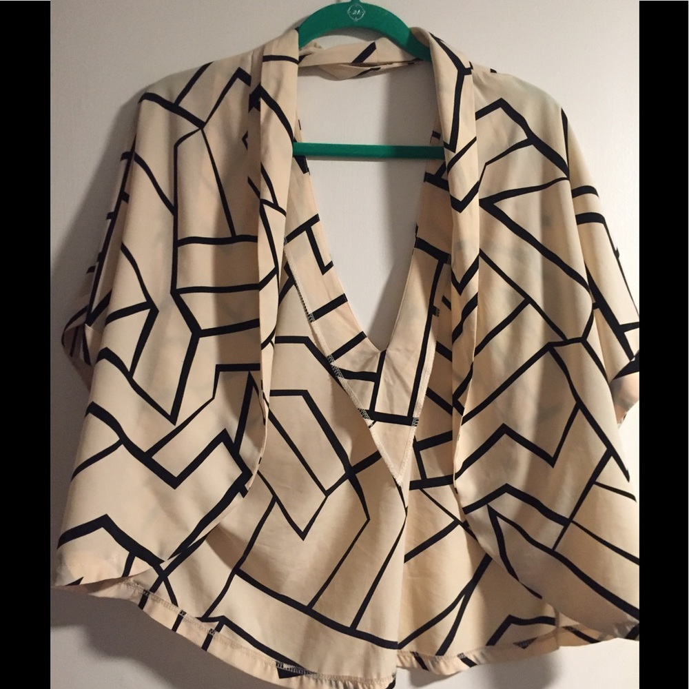 Trendy tan/black Urban Outfitters cardigan/blazer