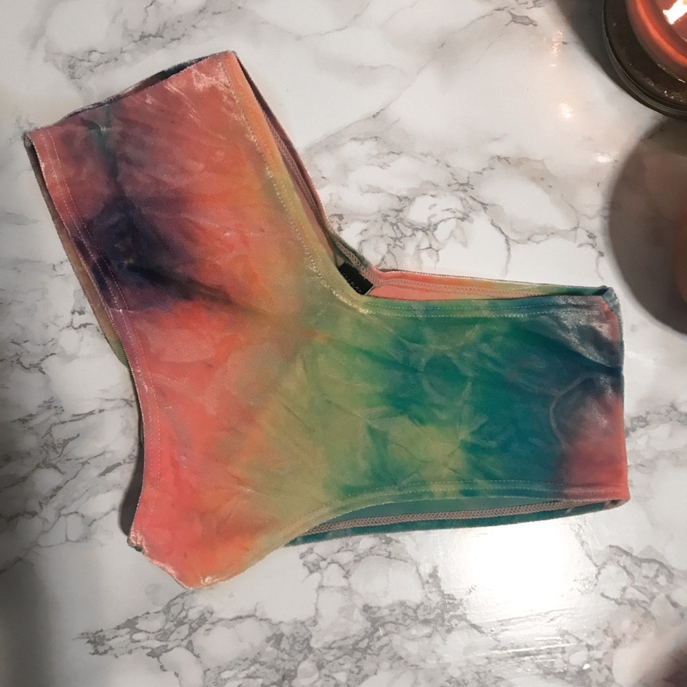 Tie dye velvet rave shorts