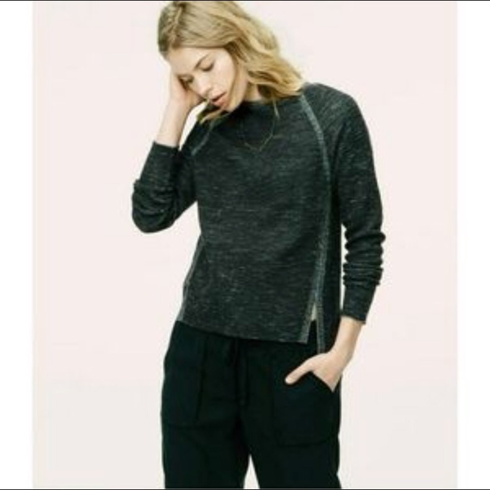 Lou & Grey | Black and Grey Hi-Low Sweater (L)