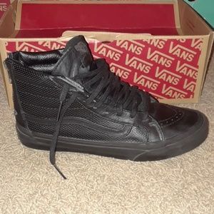 all black leather sk8 hi