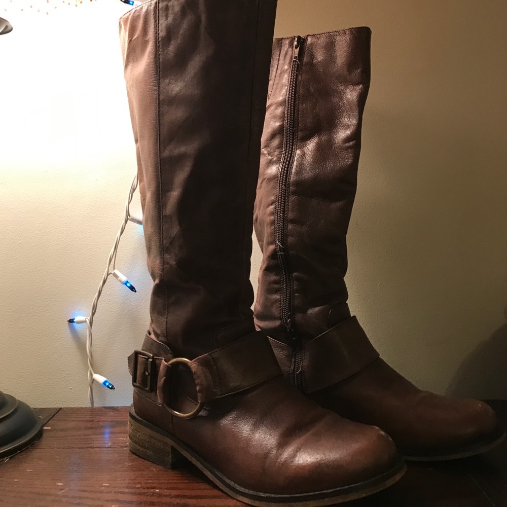 Steve Madden, brown leather riding boots