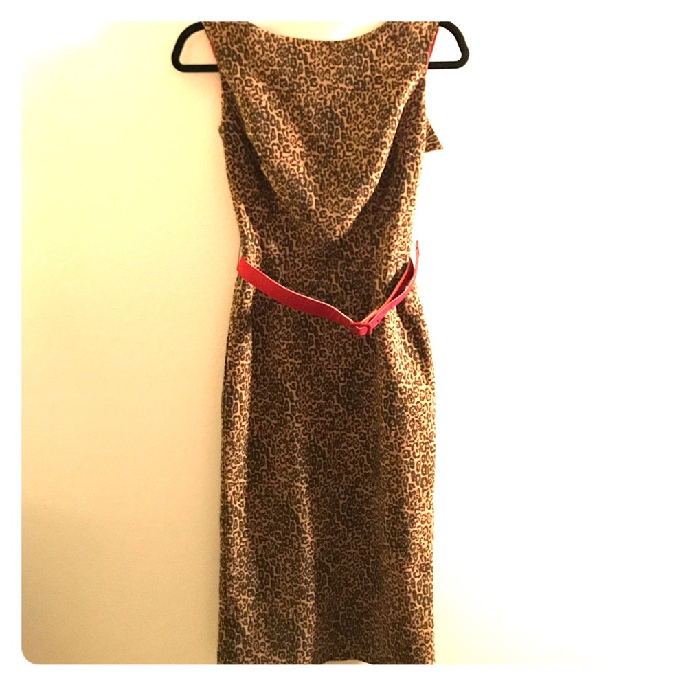 Bettie Page 50's style leopard and red dress.
