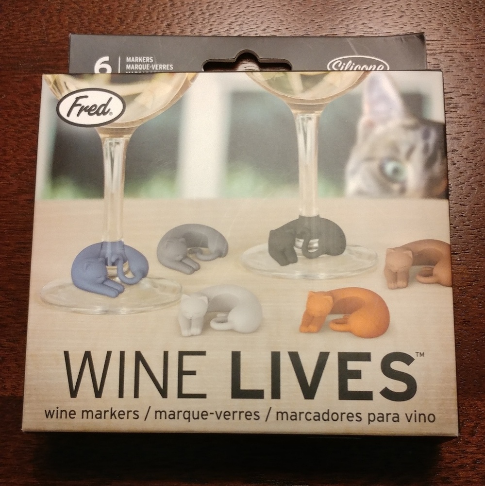 Cat wine glass markers