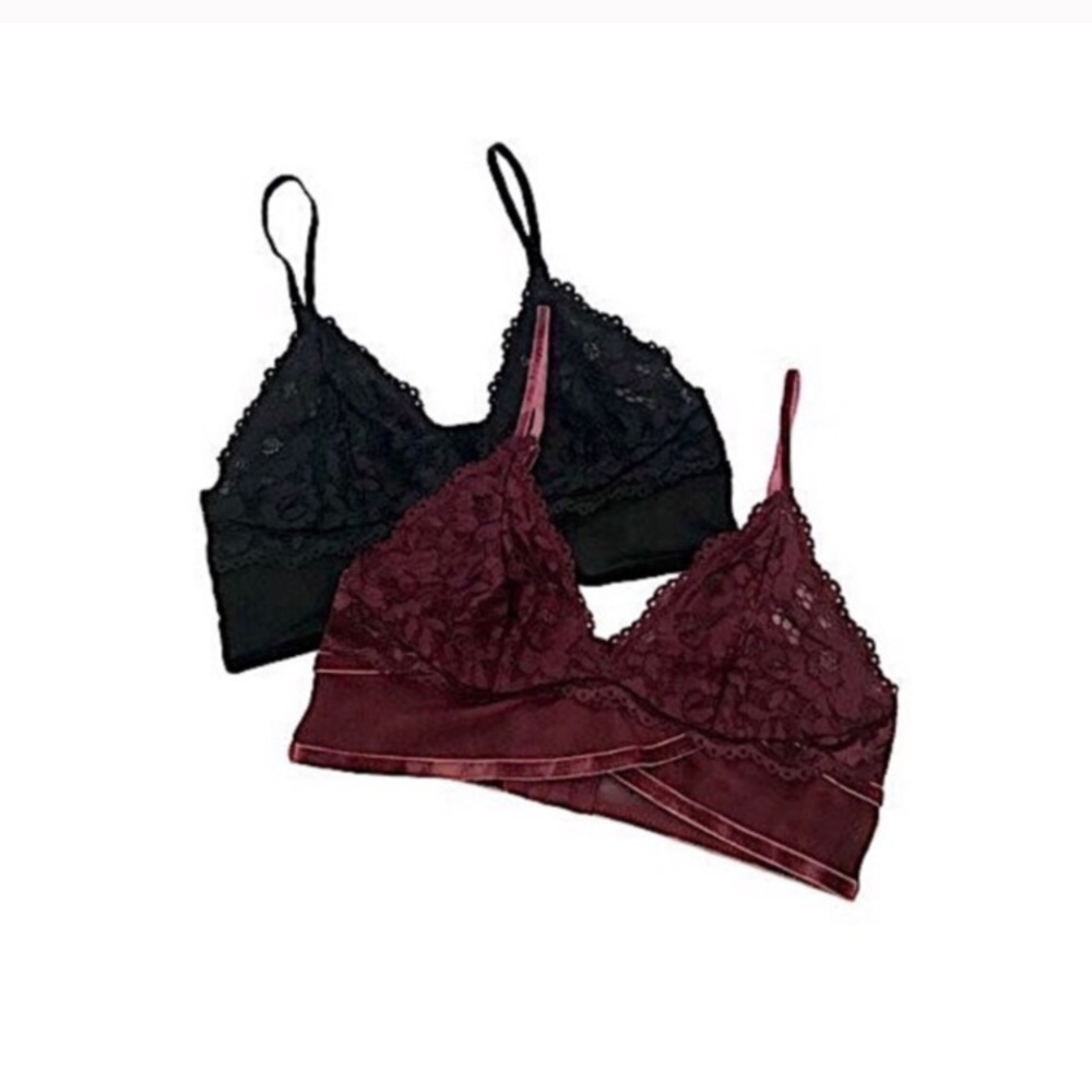 ☀️BURGUNDY Velvet Trimmed Bralette
