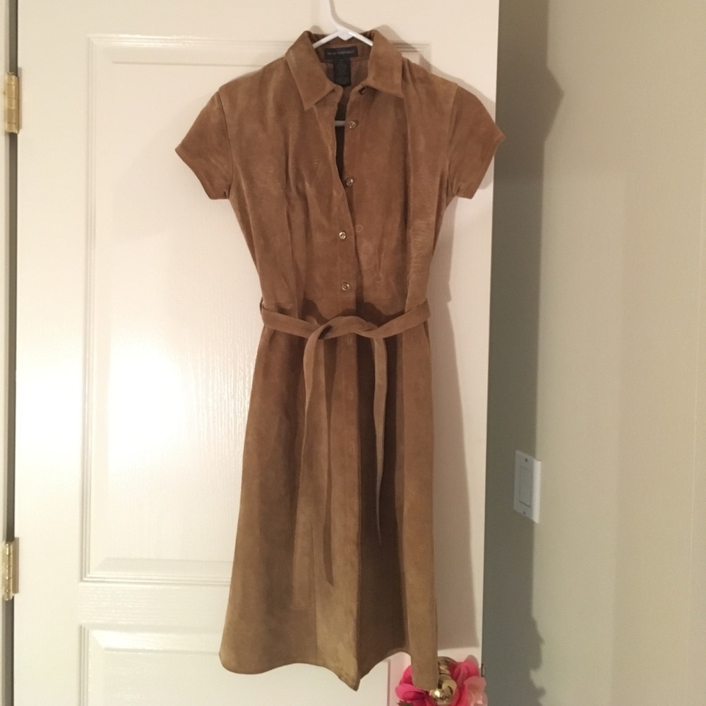Button-Down Suede Dress